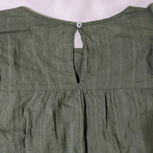 Loft Ruffle Cropped Blouse, Color Olive Green Size L - Picture 12 of 16